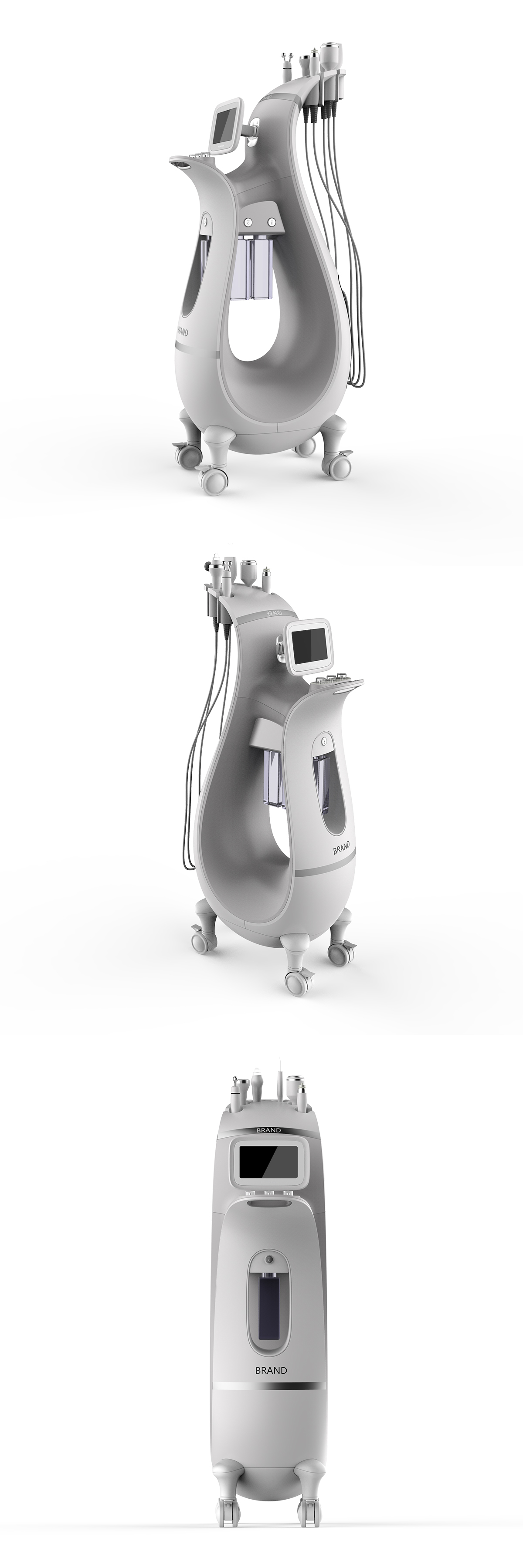 氢氧大气泡美容台车设计,美容仪器设计,美容产品设计,美容台车设计